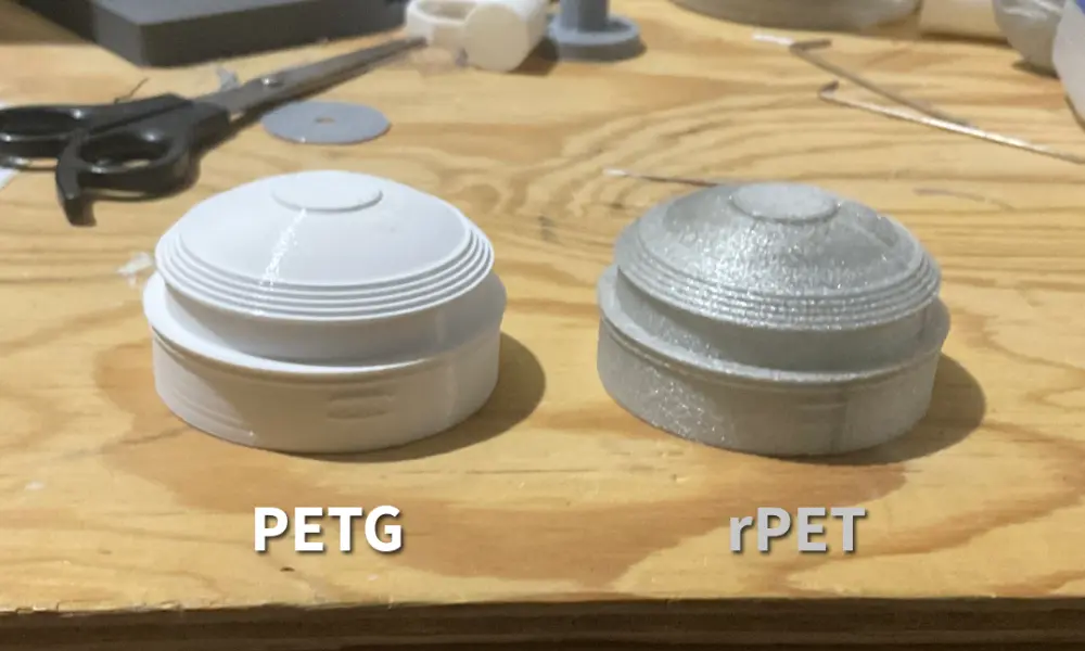 Comparison: Commercial PETG vs Recycled PET